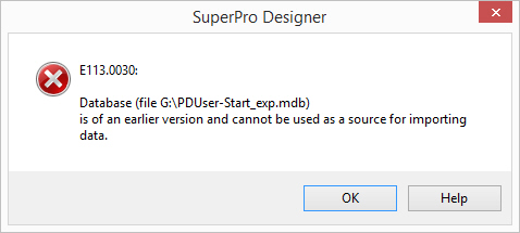 OlderVersionImportDataIntoUserDBError.jpg